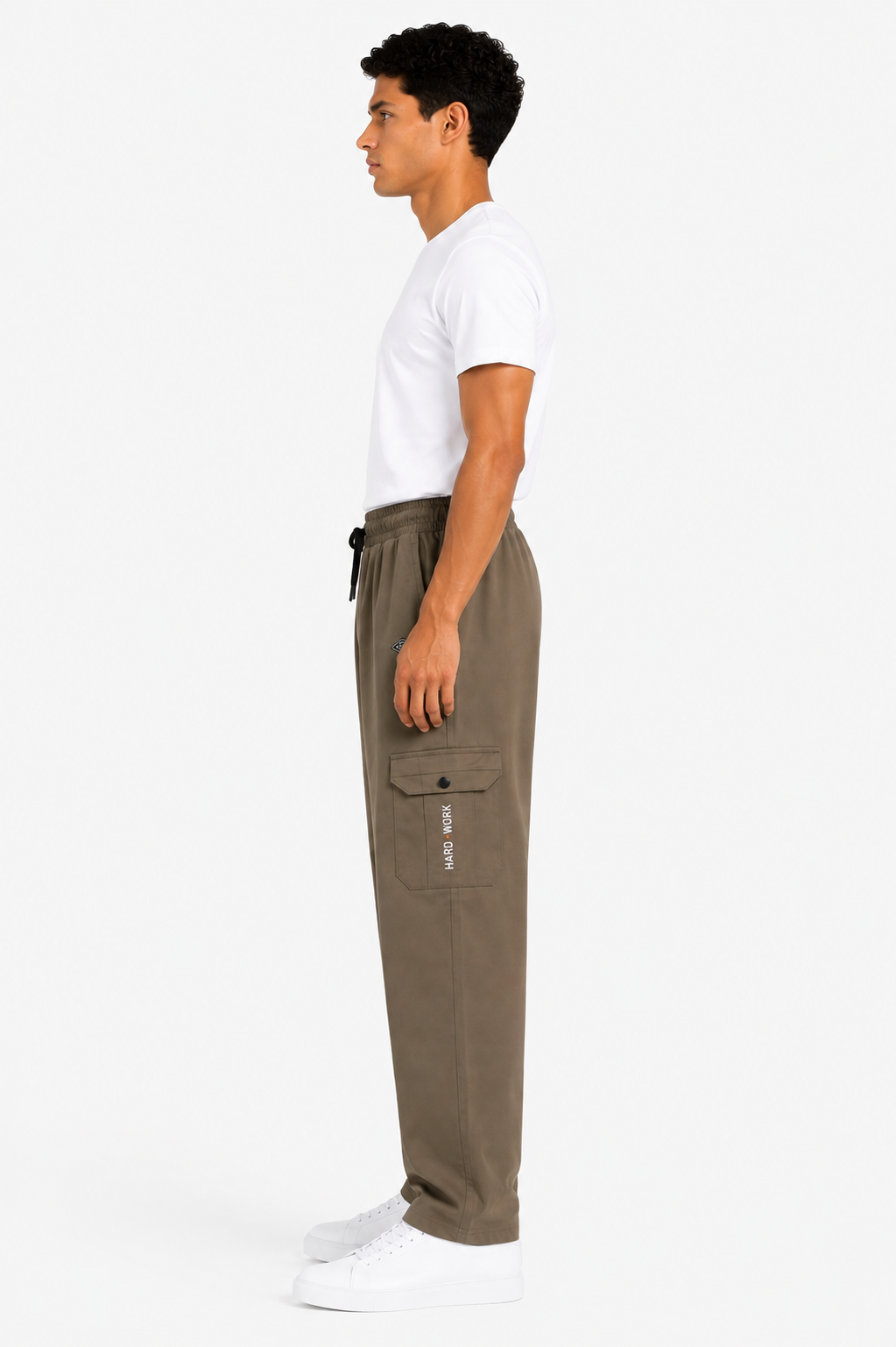 Men's Premium Utility Cargo Pants – Brown| Relaxed Fit Multi-Pocket Casual Trousers