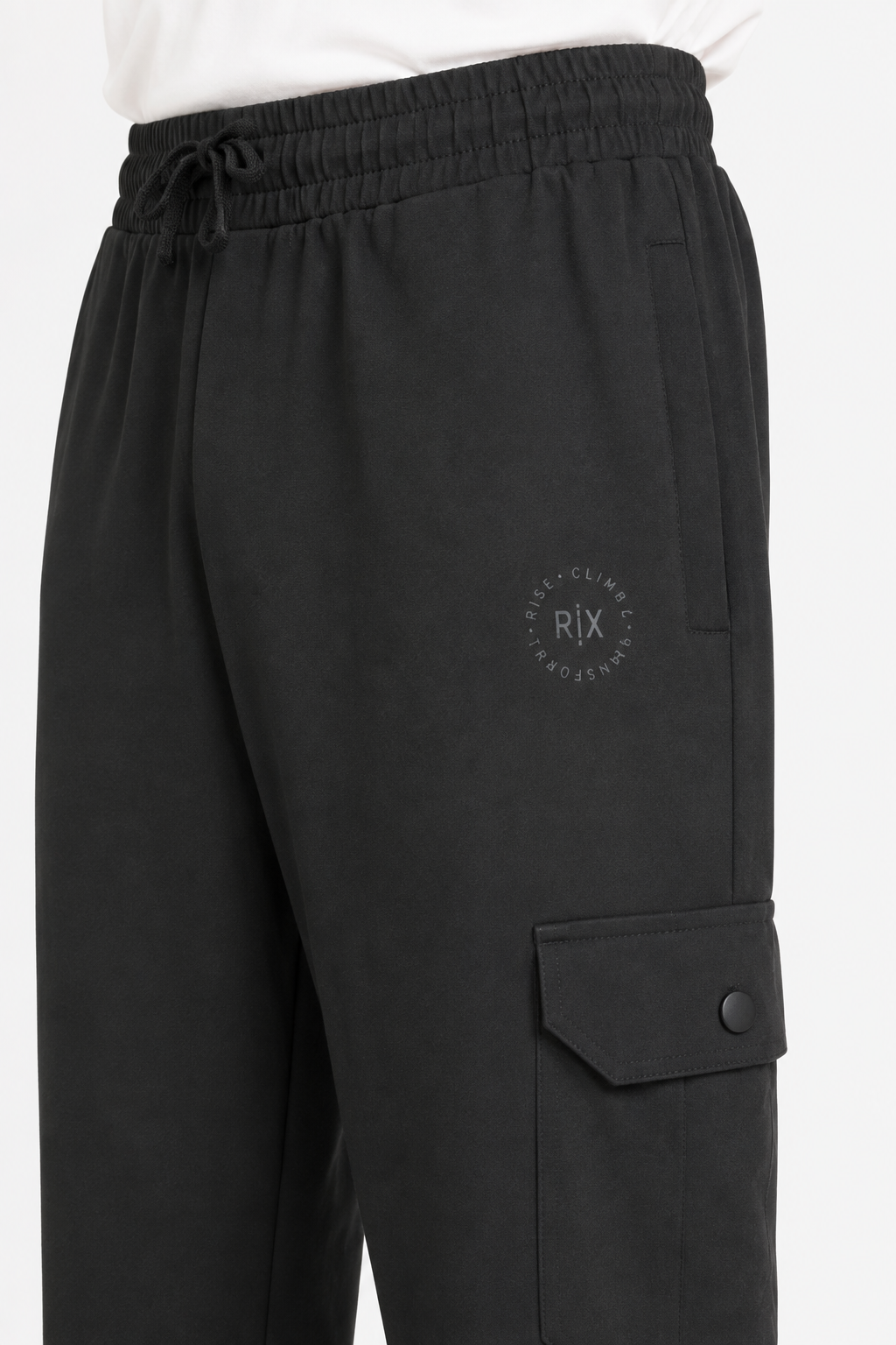 Mens Straight Cargo Pants – Onyx Black