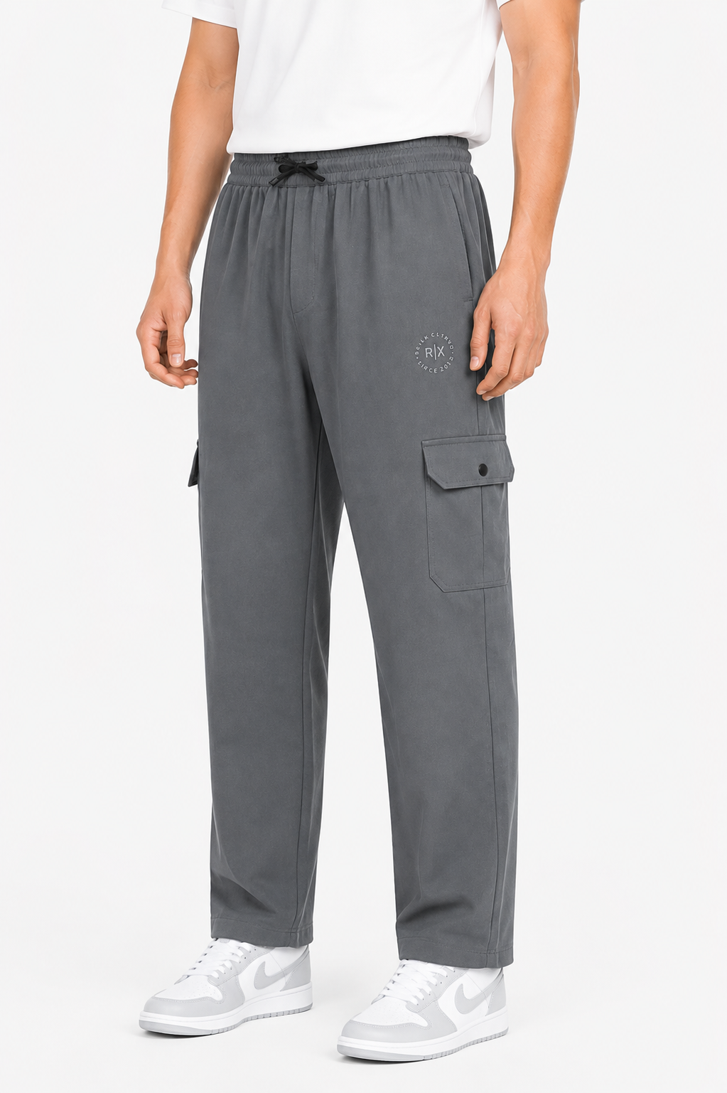 Mens Straight Cargo Pants – Slate Grey