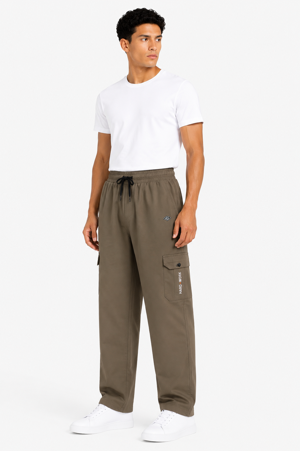 Men's Premium Utility Cargo Pants – Brown| Relaxed Fit Multi-Pocket Casual Trousers