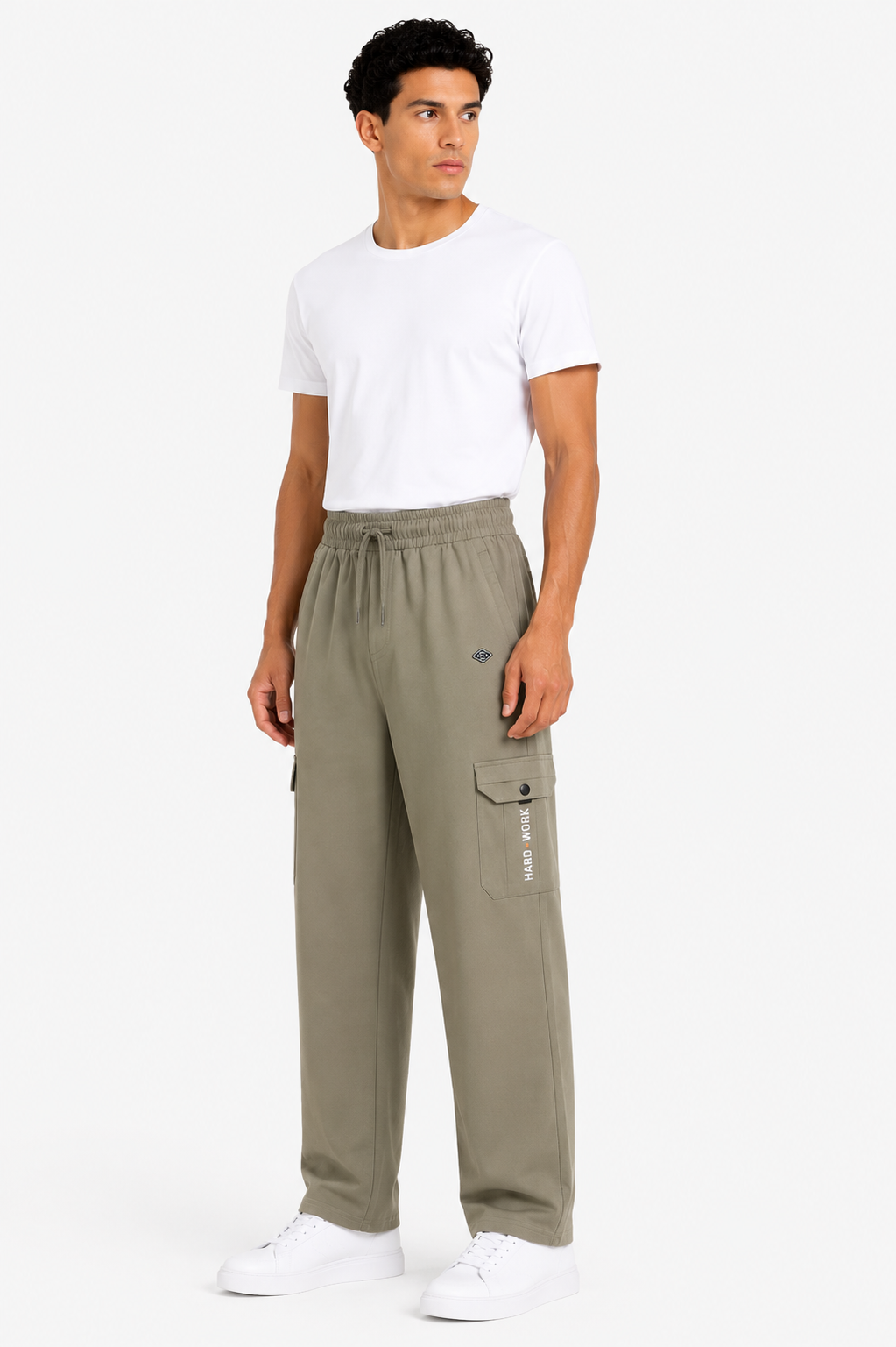 Men's Premium Utility Cargo Pants – Beige| Relaxed Fit Multi-Pocket Casual Trousers