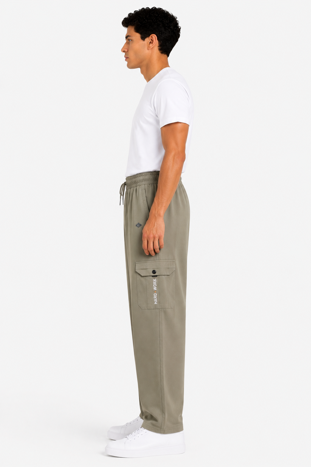 Men's Premium Utility Cargo Pants – Beige| Relaxed Fit Multi-Pocket Casual Trousers