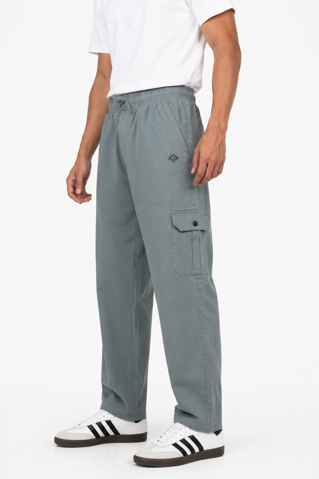 Men’s Relaxed-Fit Linen Cargo Pants-Sage Green