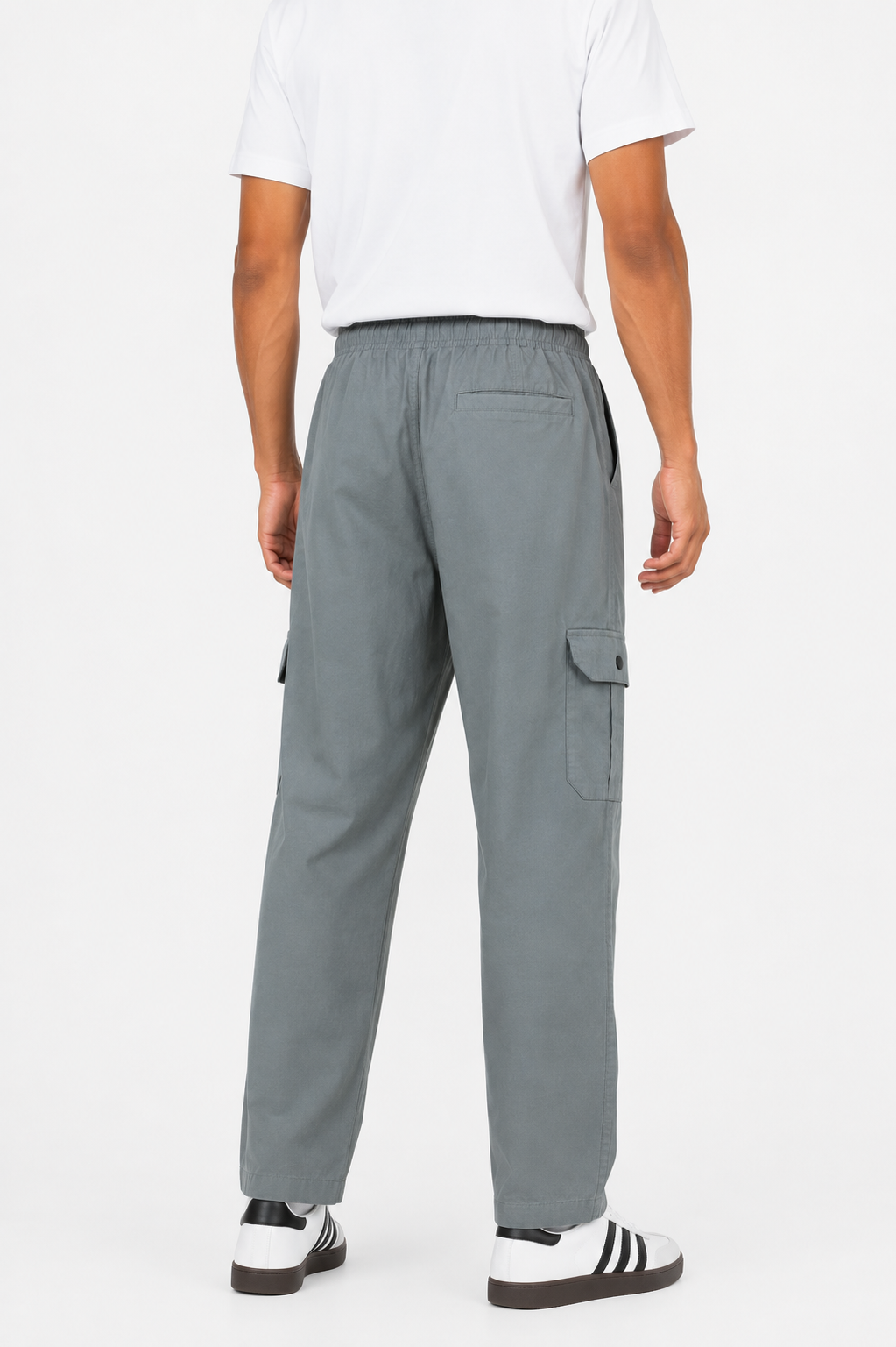 Men’s Relaxed-Fit Linen Cargo Pants-Stone Grey