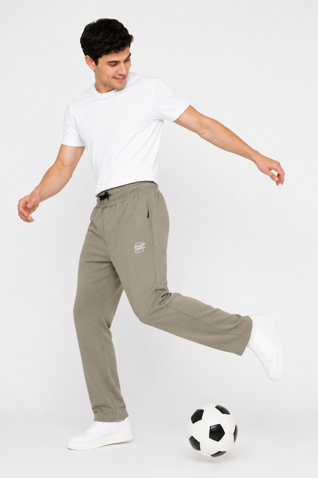 Men's Premium Relaxed-Fit Track Pants- Beige