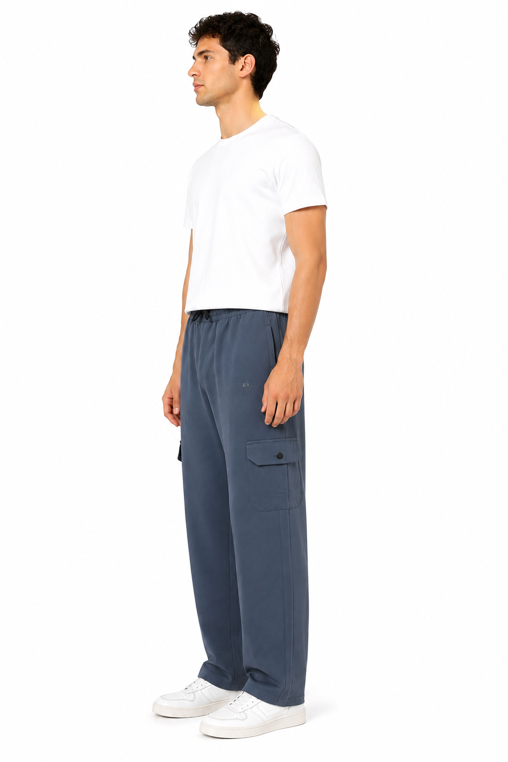 Mens Straight Cargo Pants – Steel Blue