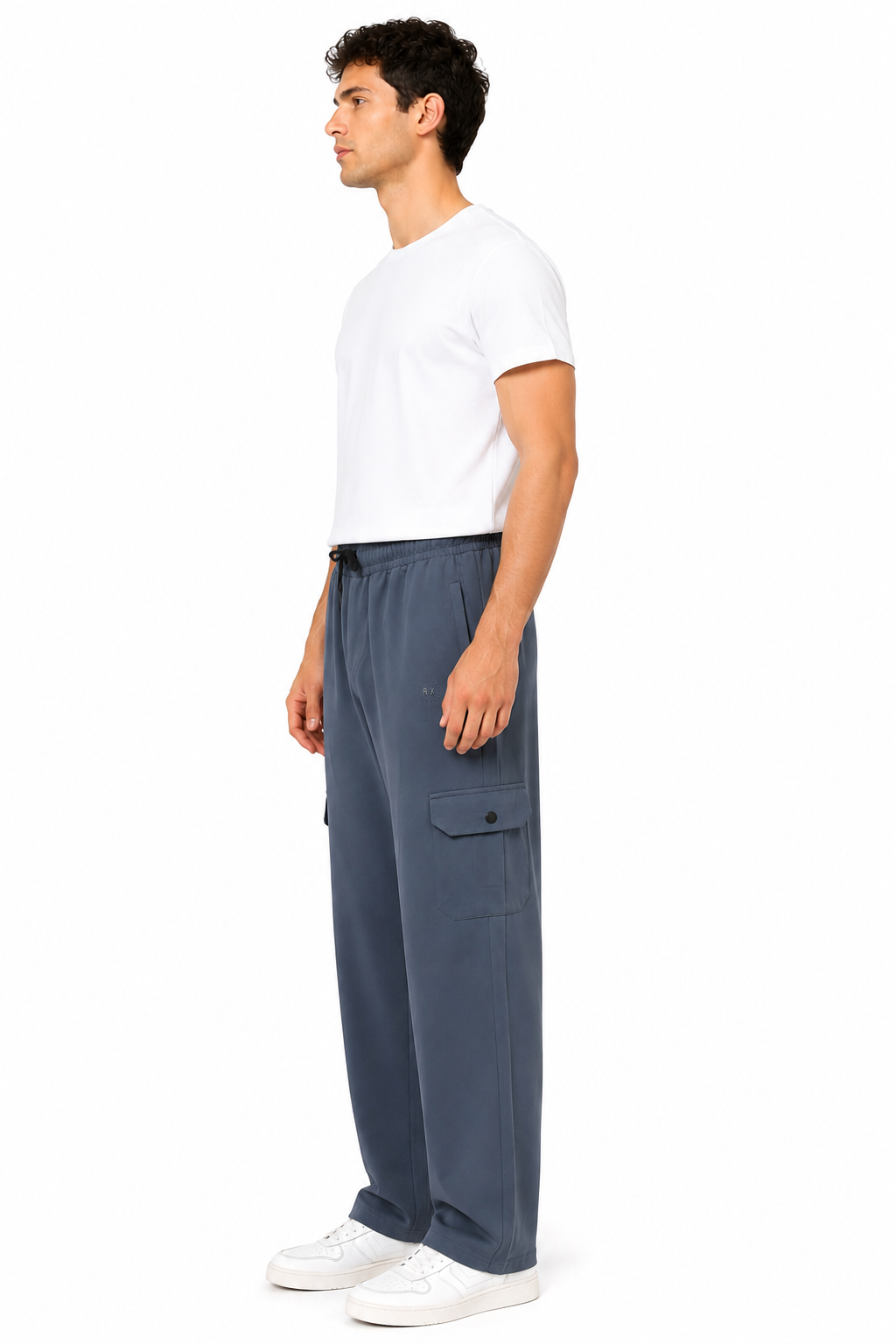 Mens Straight Cargo Pants – Steel Blue