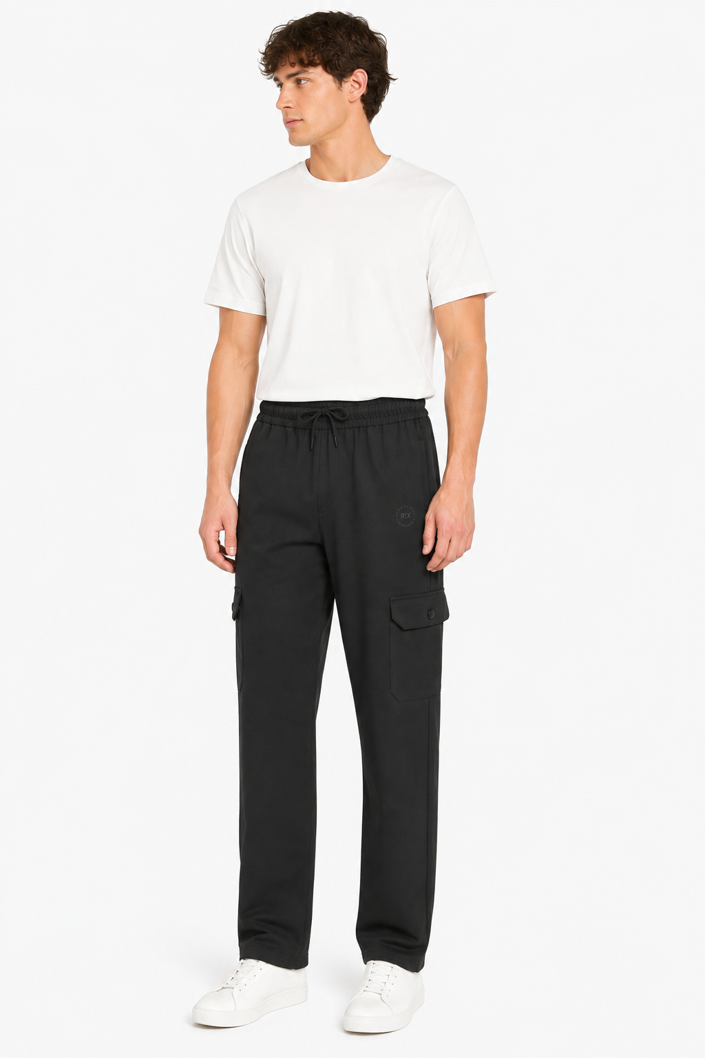 Mens Straight Cargo Pants – Onyx Black
