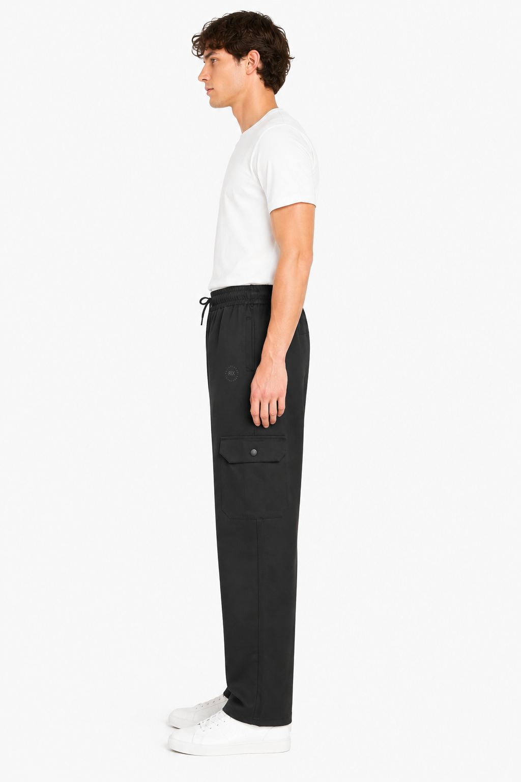 Mens Straight Cargo Pants – Onyx Black