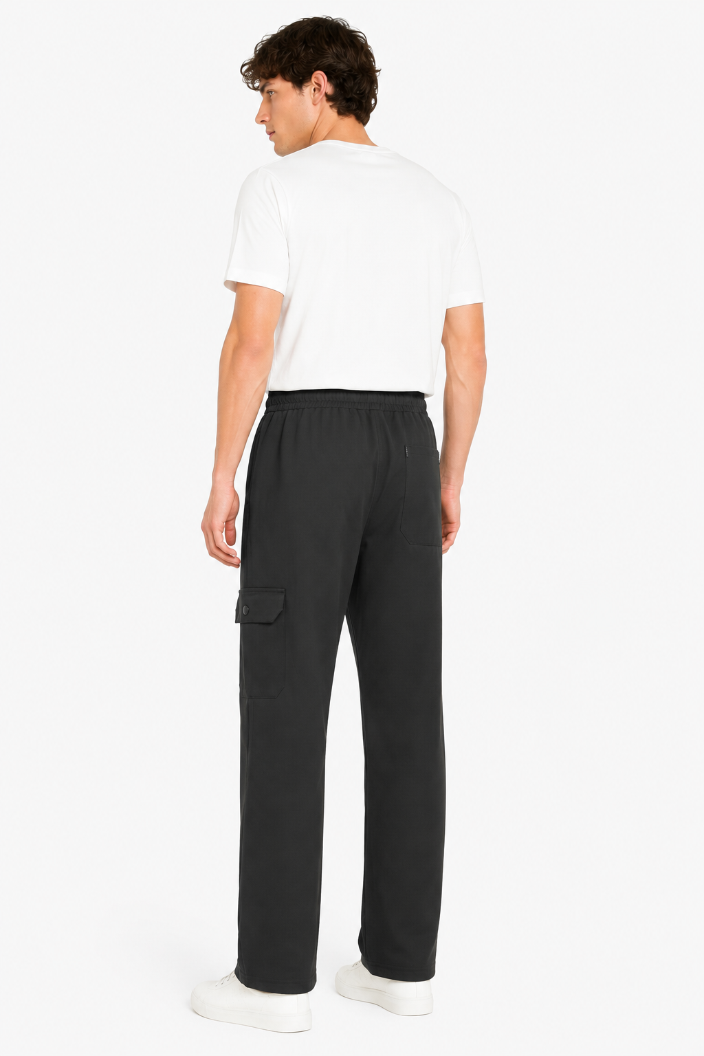 Mens Straight Cargo Pants – Onyx Black