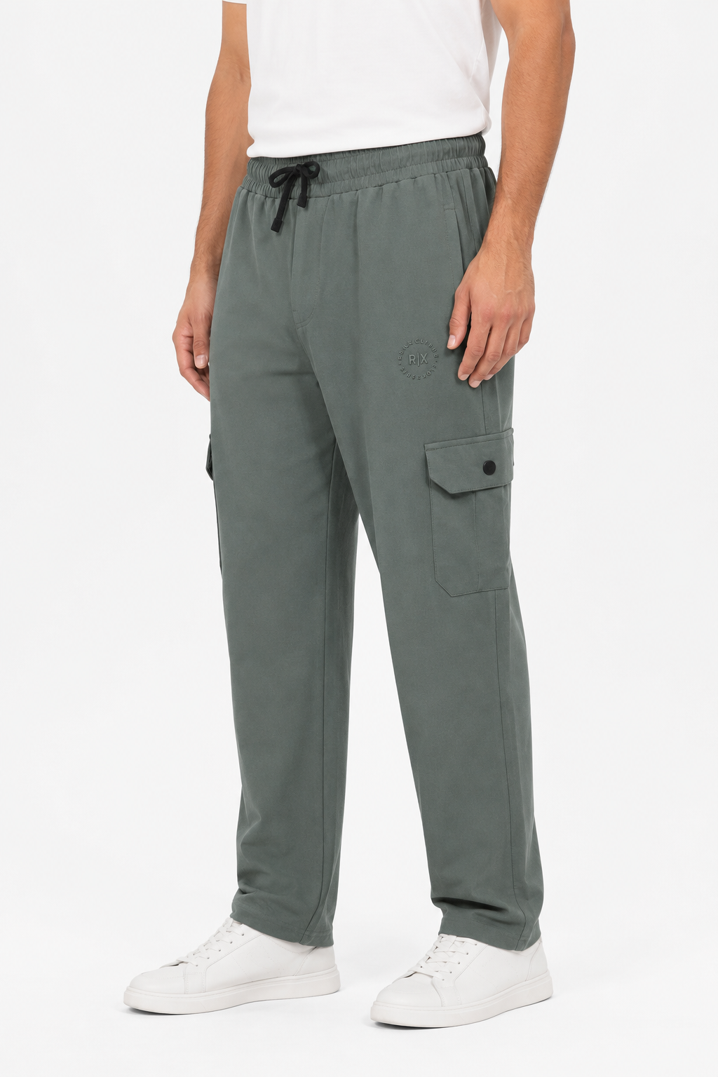 Mens Straight Cargo Pants – Olive Green