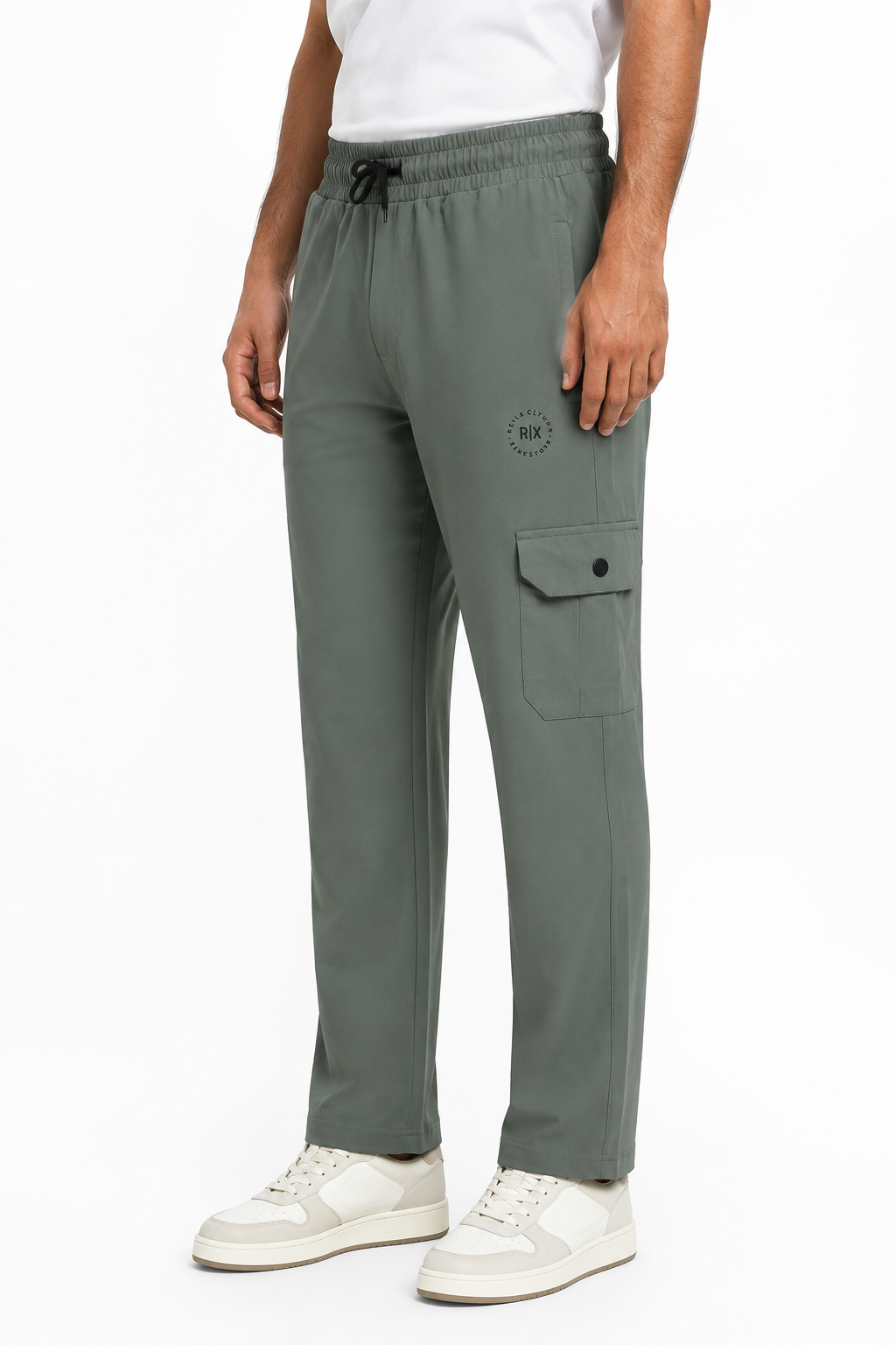Mens Straight Cargo Pants – Olive Green