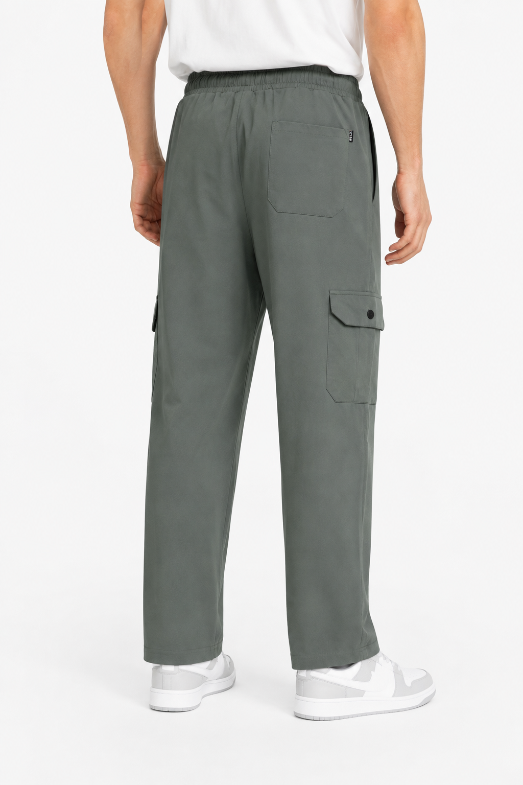 Mens Straight Cargo Pants – Olive Green
