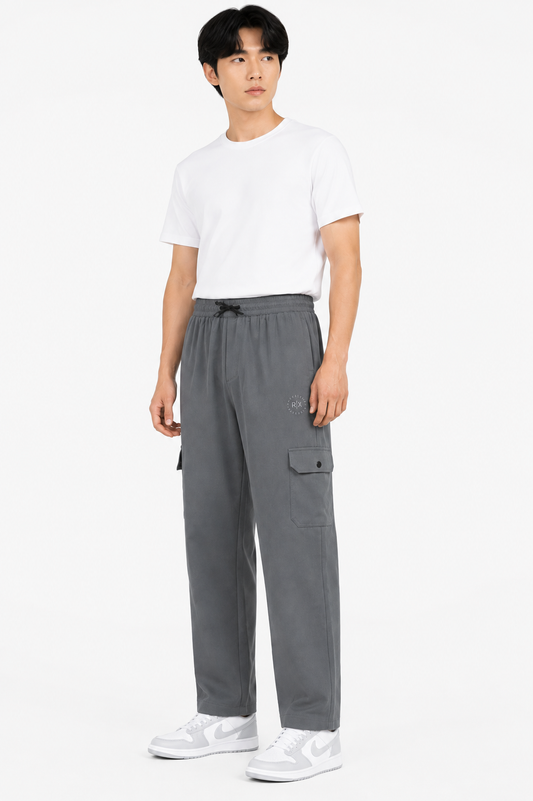 Mens Straight Cargo Pants – Slate Grey