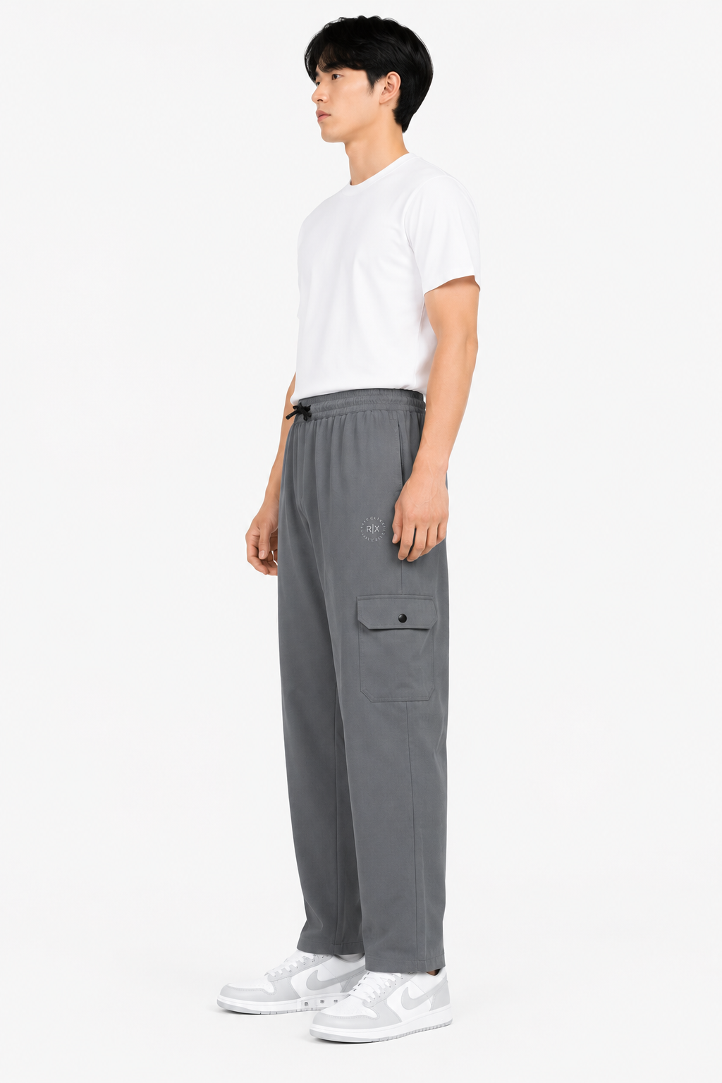 Mens Straight Cargo Pants – Slate Grey