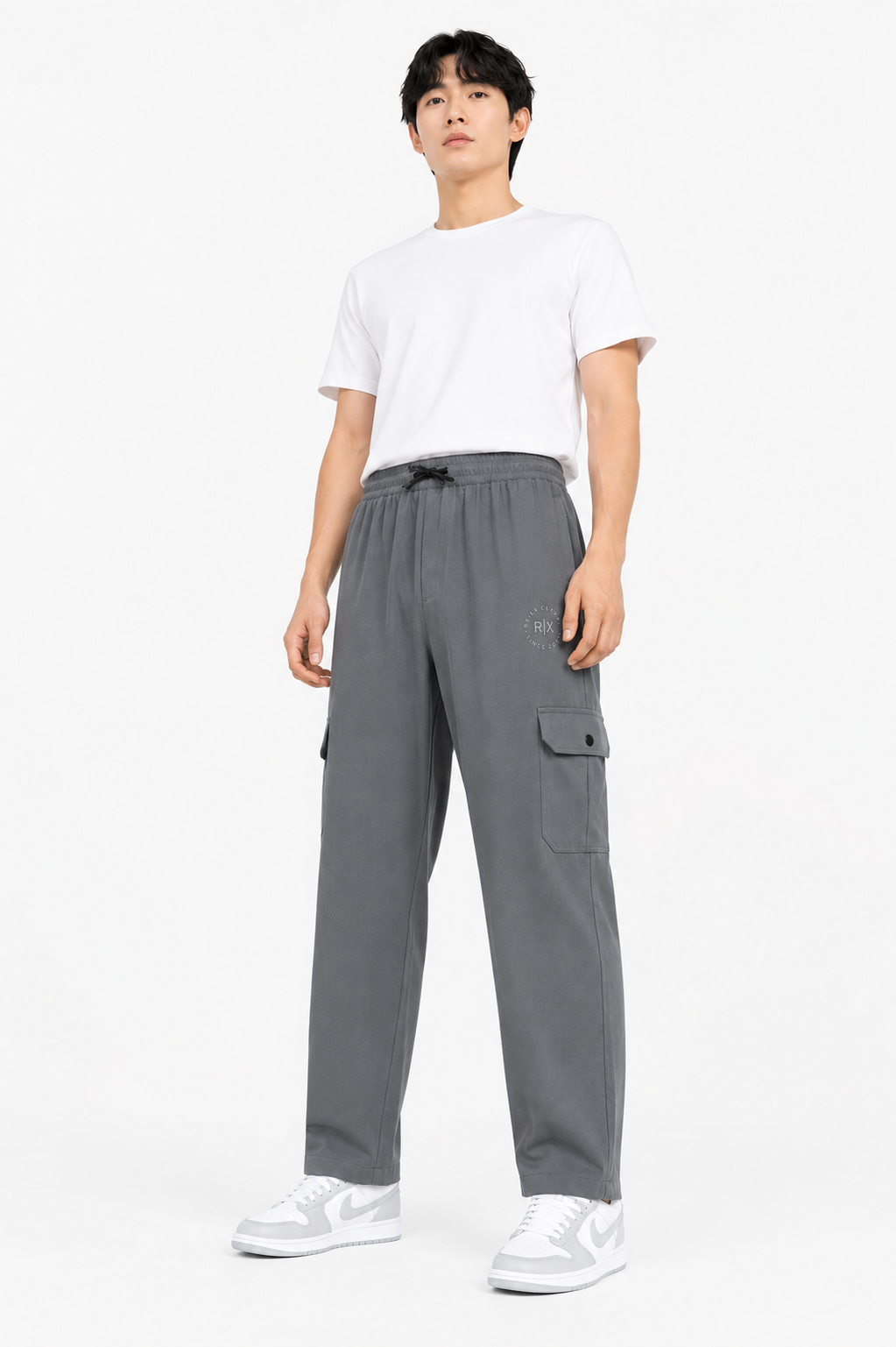 Mens Straight Cargo Pants – Slate Grey