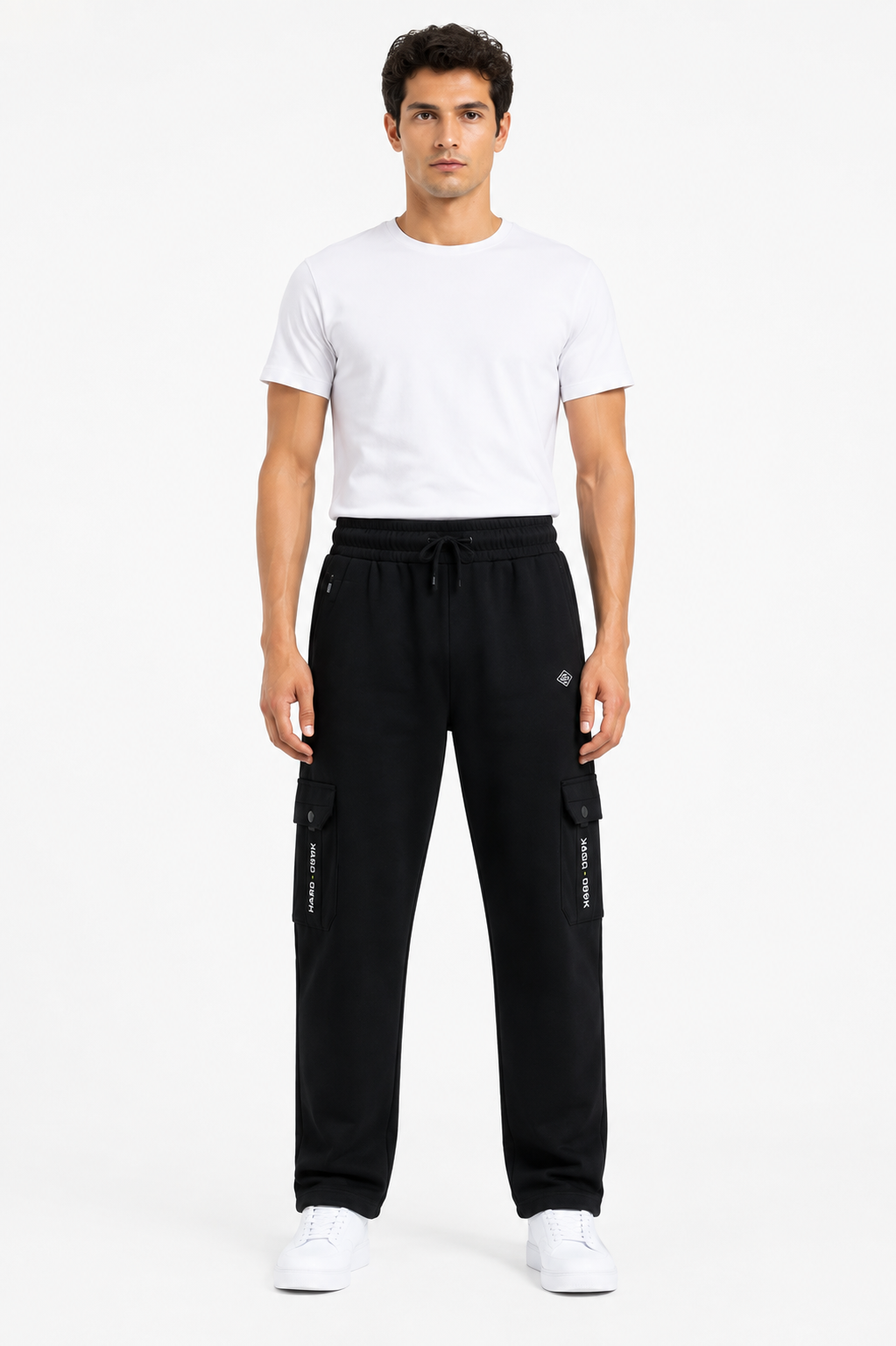 Men's Premium Utility Cargo Pants – Black | Relaxed Fit Multi-Pocket Casual Trousers