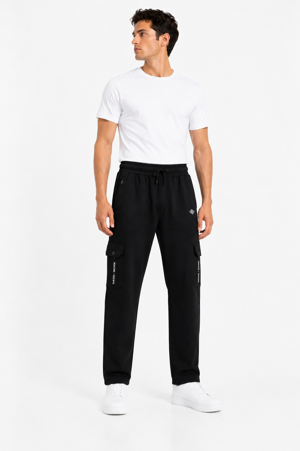 Men's Premium Utility Cargo Pants – Black | Relaxed Fit Multi-Pocket Casual Trousers