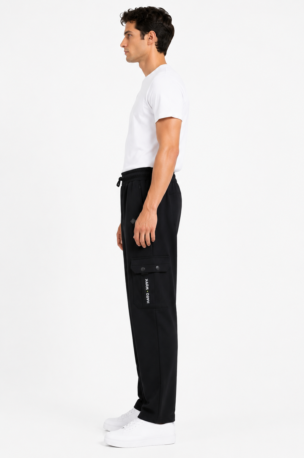 Men's Premium Utility Cargo Pants – Black | Relaxed Fit Multi-Pocket Casual Trousers