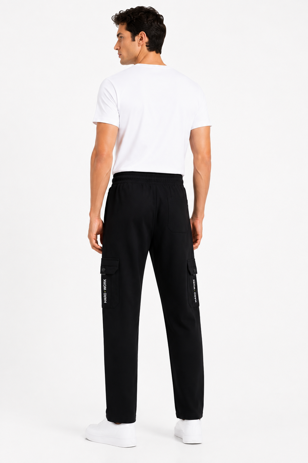 Men's Premium Utility Cargo Pants – Black | Relaxed Fit Multi-Pocket Casual Trousers