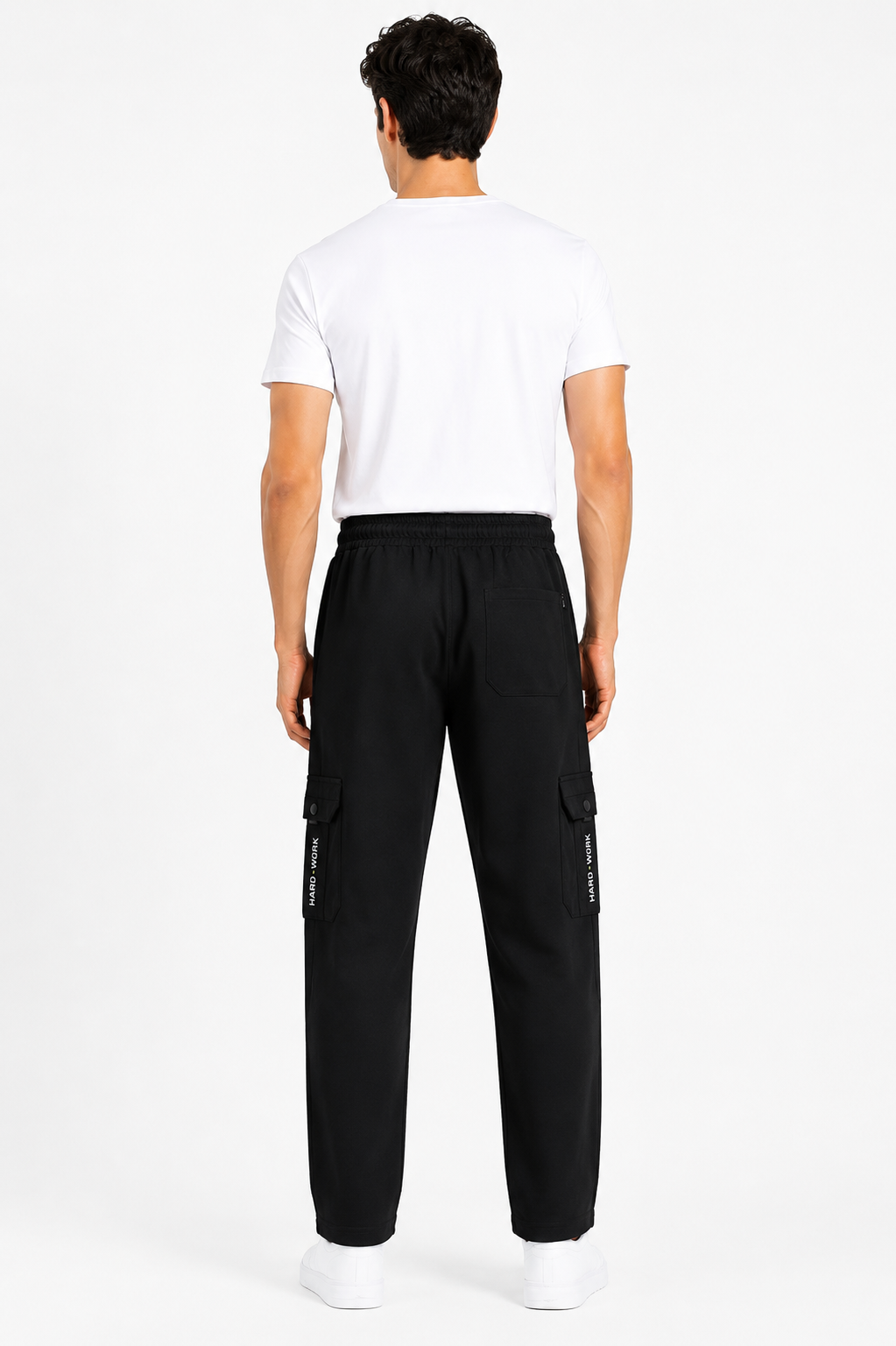 Men's Premium Utility Cargo Pants – Black | Relaxed Fit Multi-Pocket Casual Trousers