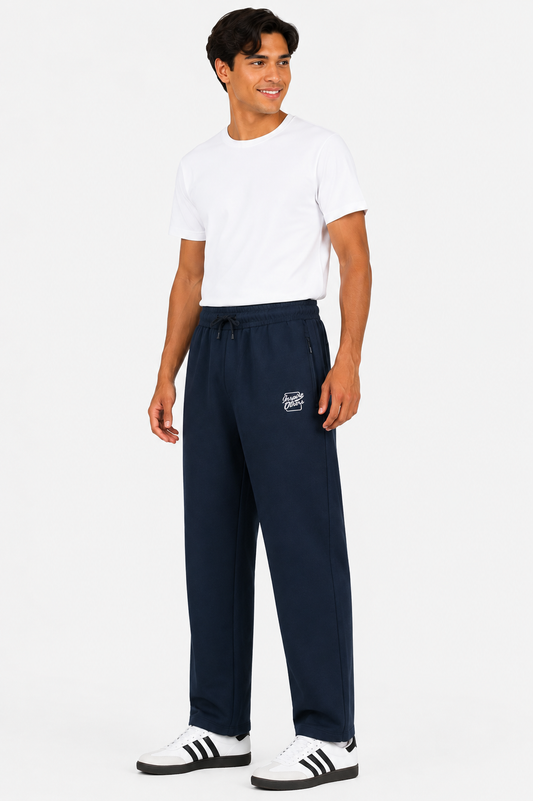 Men's Premium Relaxed-Fit Track Pants- Navy Blue