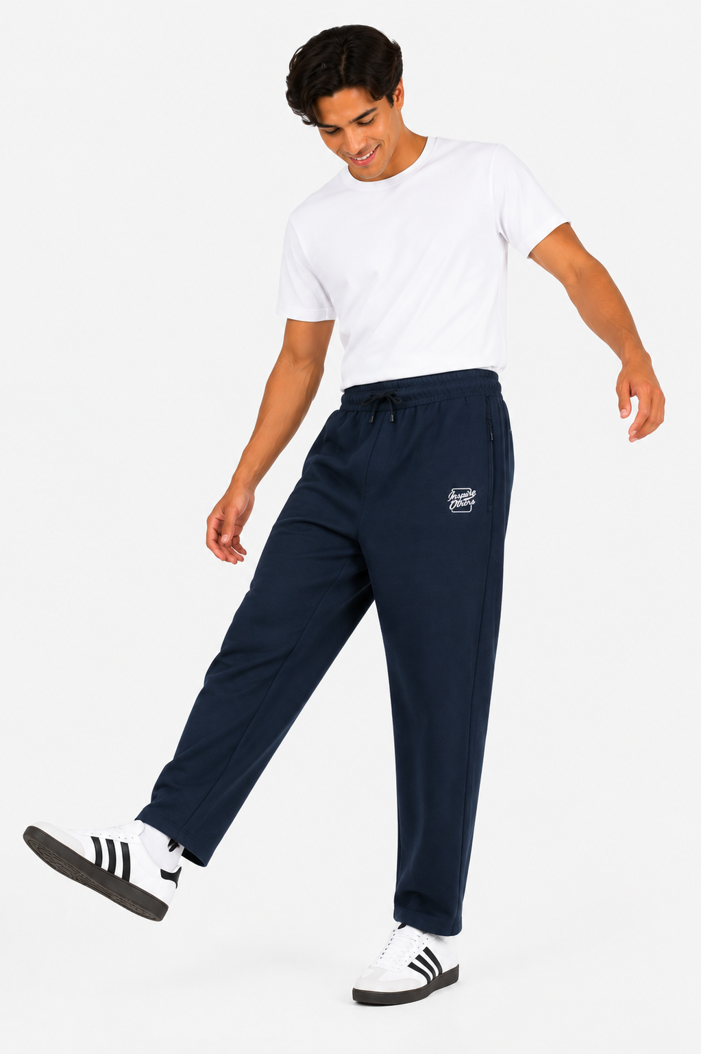 Men's Premium Relaxed-Fit Track Pants- Navy Blue