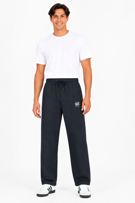 Men's Premium Relaxed-Fit Track Pants- Black