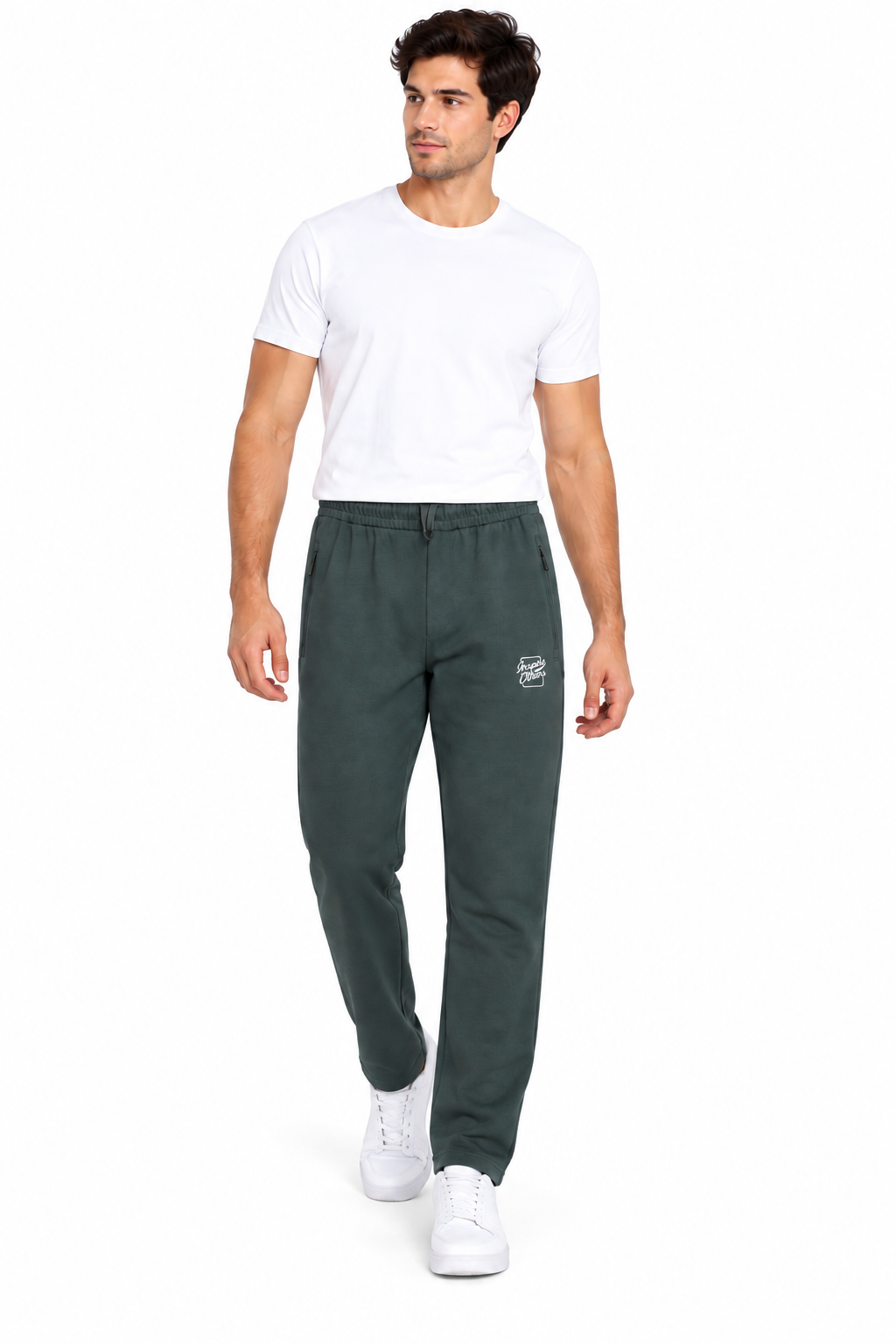 Men's Premium Relaxed-Fit Track Pants- Olive Green